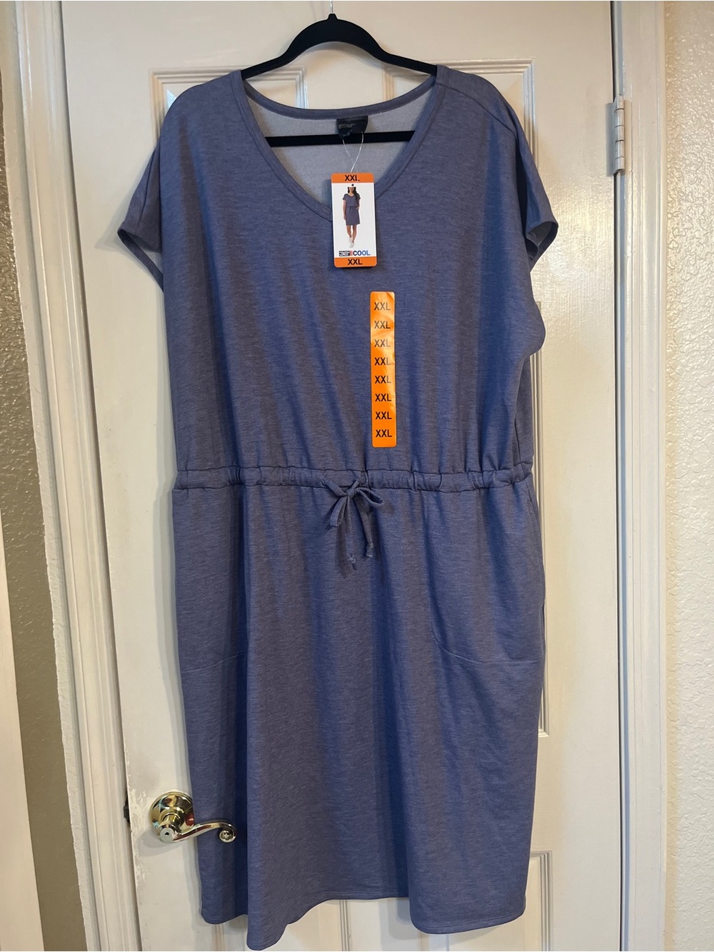 NWT 32 Cool Casual Drawstring Waist Blue Women's Dress